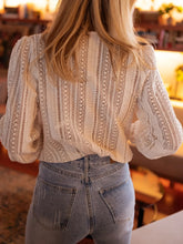 Lace V-Neck Long Sleeve Top OutfitFlow